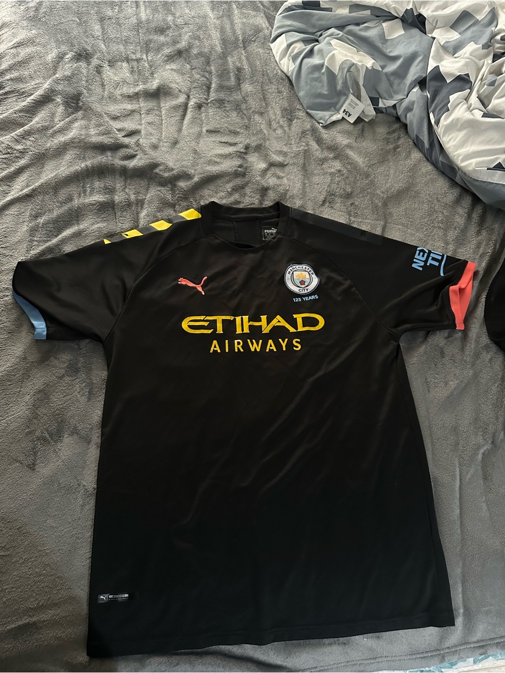 Puma Manchester City Black Etihad Airways Football Jersey Men XL